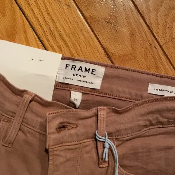 FRAME le skinny de Jeanne mid rise pink 27 NWT